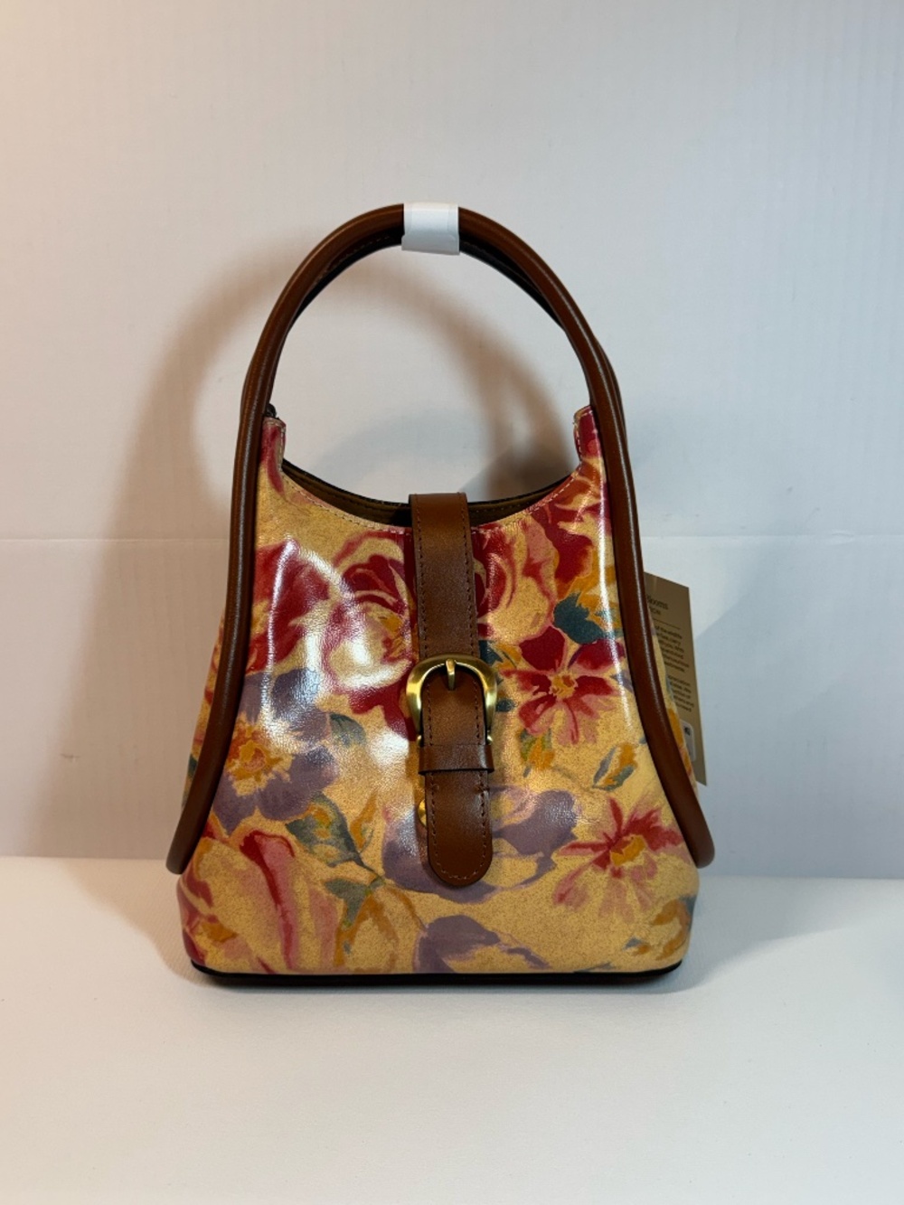 Patricia Nash Aegean Blooms Floral Leather Satchel Bag P1715691